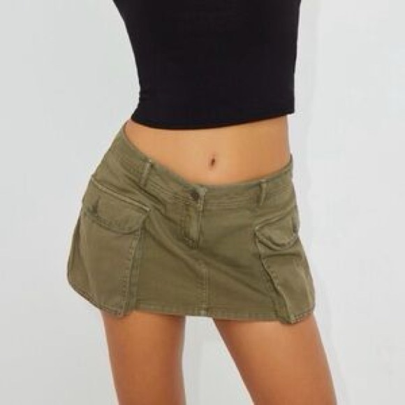Garage Khaki‎ Green Cargo  Mini Skort size M - Picture 2 of 9
